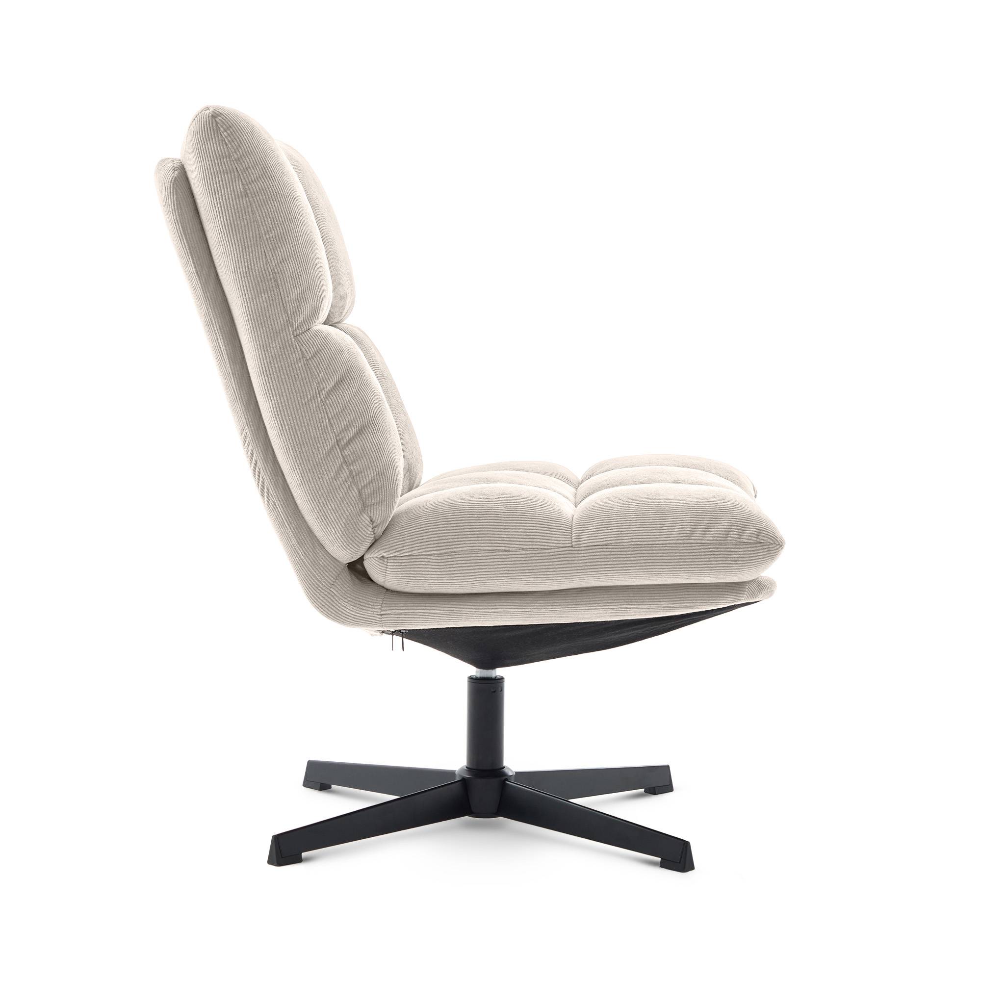 Sicaan Fauteuil pivotant moderne TAO velours côtelé beige - Image 5