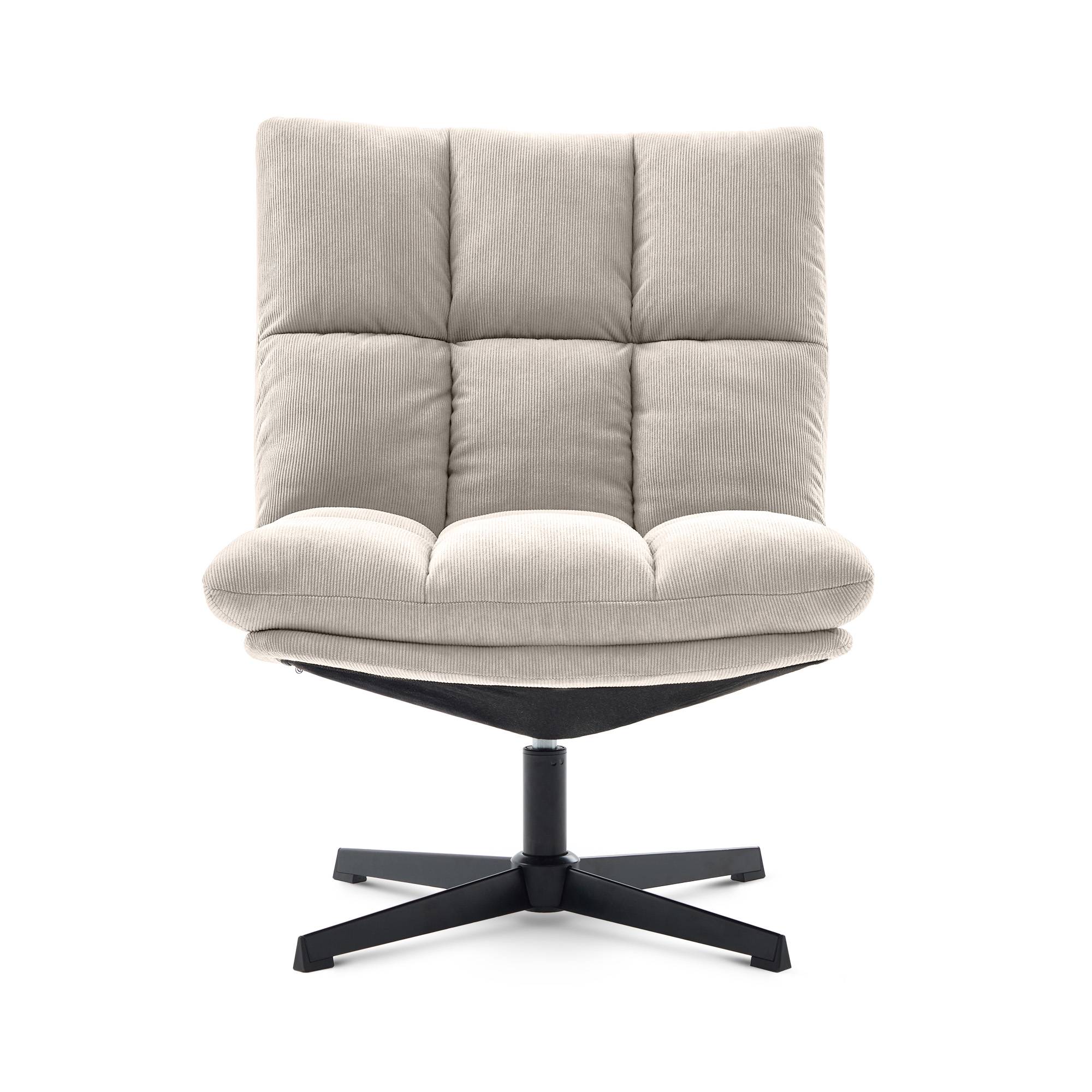 Sicaan Fauteuil pivotant moderne TAO velours côtelé beige - Image 4