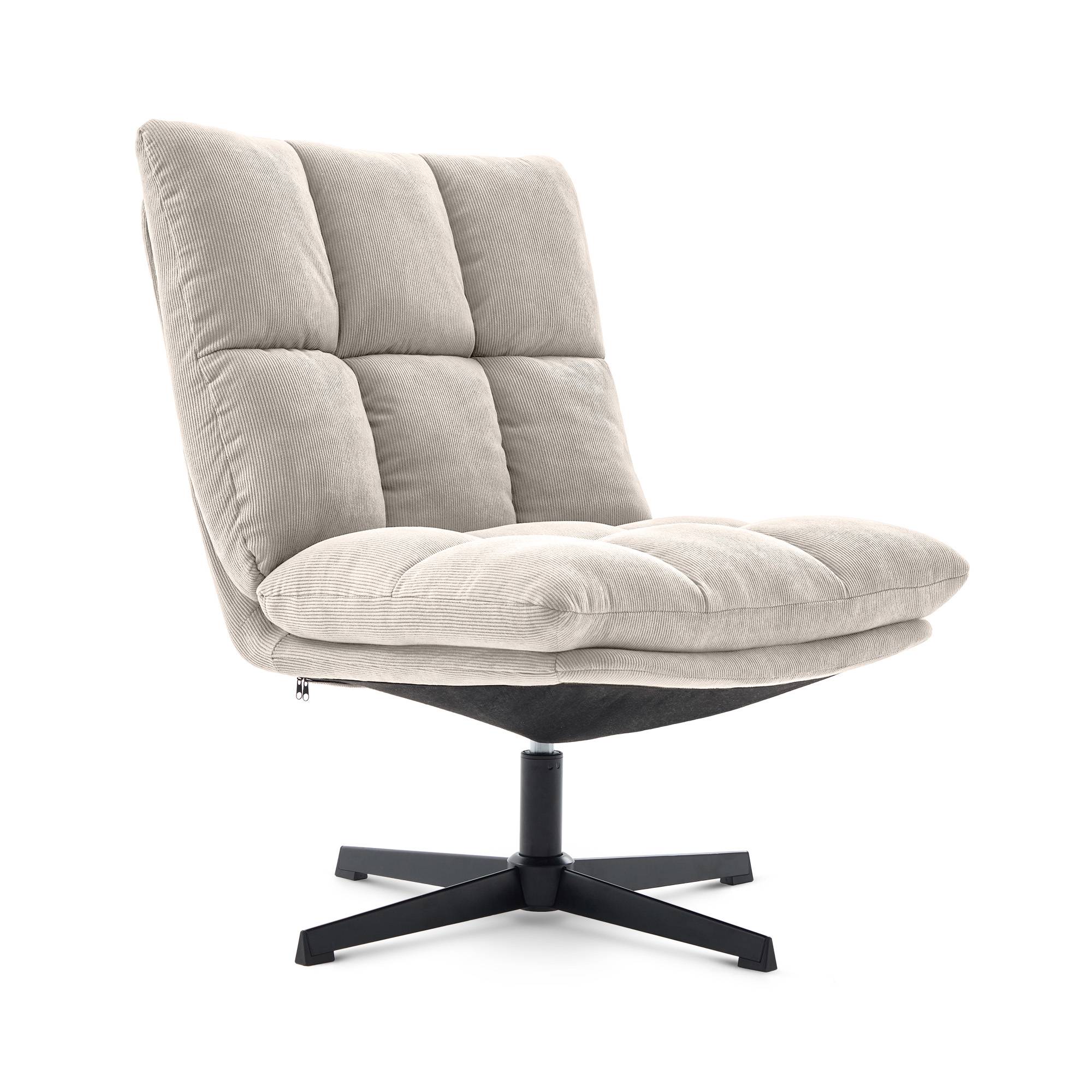 Sicaan Fauteuil pivotant moderne TAO velours côtelé beige - Image 3