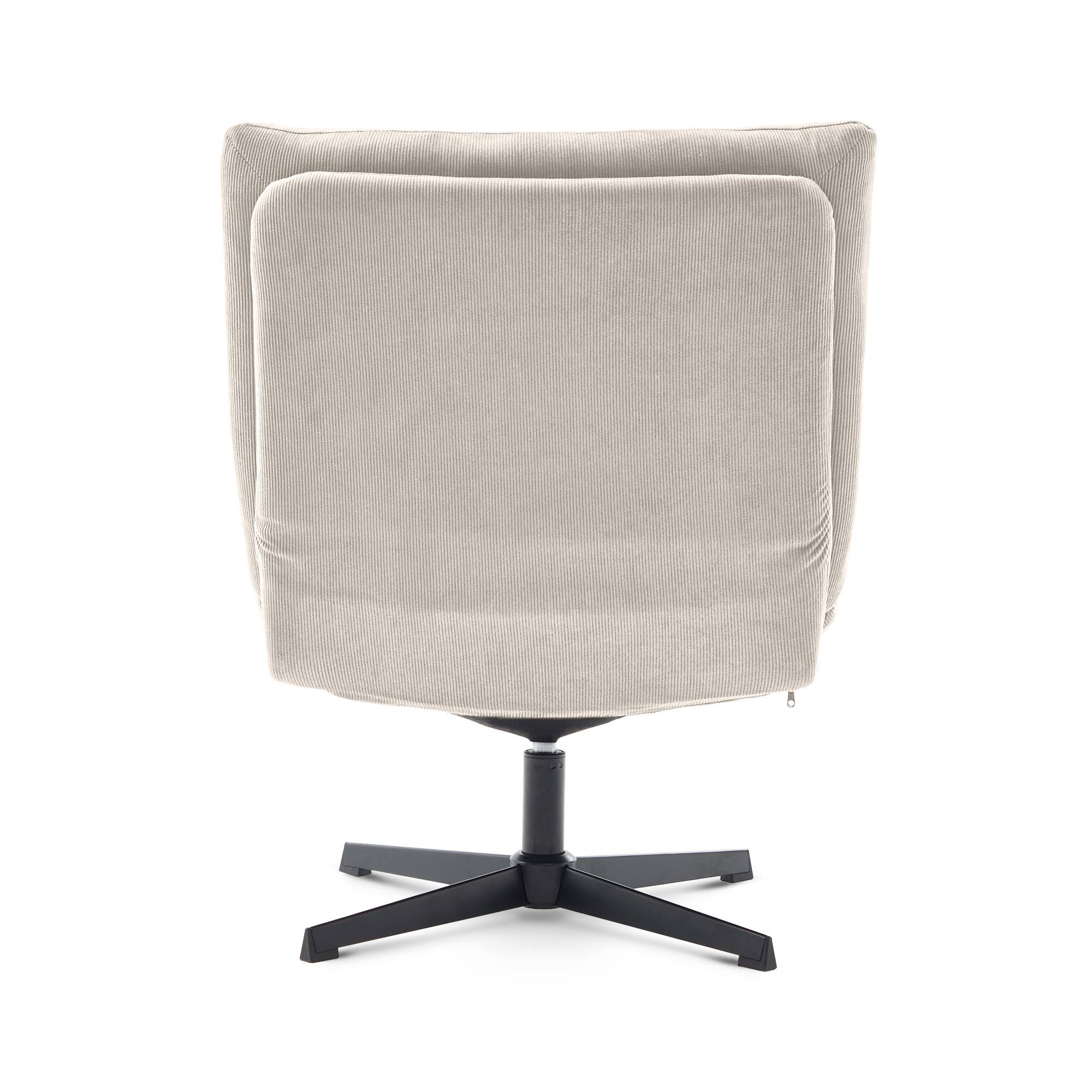 Sicaan Fauteuil pivotant moderne TAO velours côtelé beige - Image 6