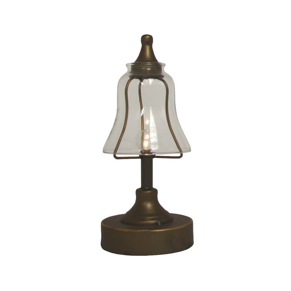 Chemin De Campagne - Lampe de chevet industrielle à poser vintage métal fer doré 29 cm Chemin de campagne - Imagen 1
