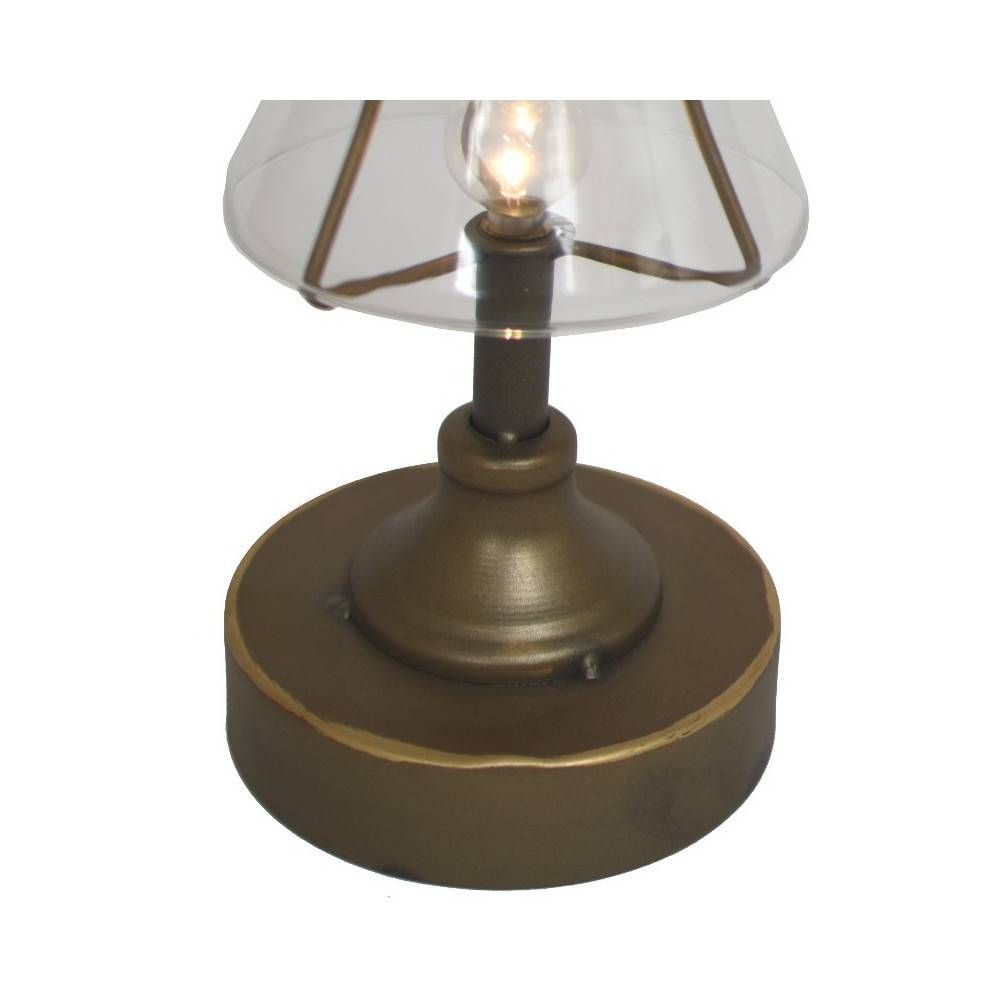 Chemin De Campagne - Lampe de chevet industrielle à poser vintage métal fer doré 29 cm Chemin de campagne - Imagen 4