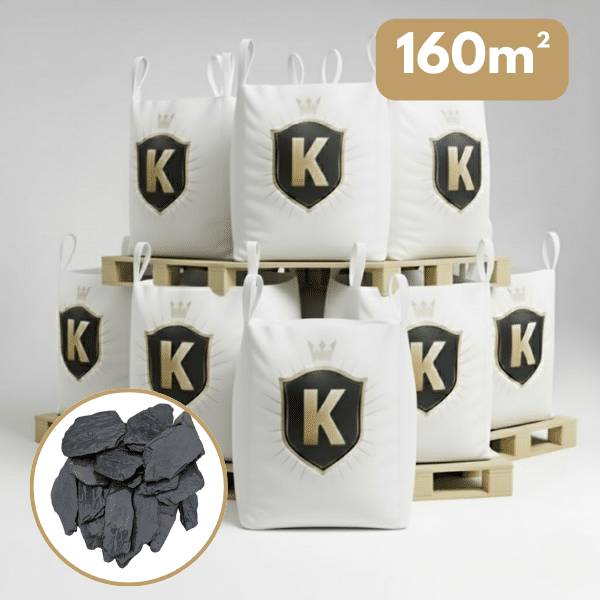 Paillette ardoise noire 30/70 mm – Pack 8 Big Bag +/- 1 m³ – 160 m² - Image 1