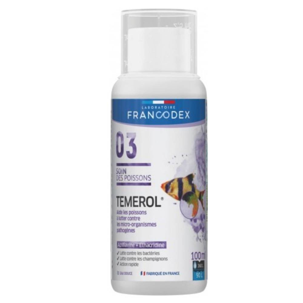 Francodex - Désinfectant général TEMEROL flacon de 100 ml pour aquarium - Imagen 1