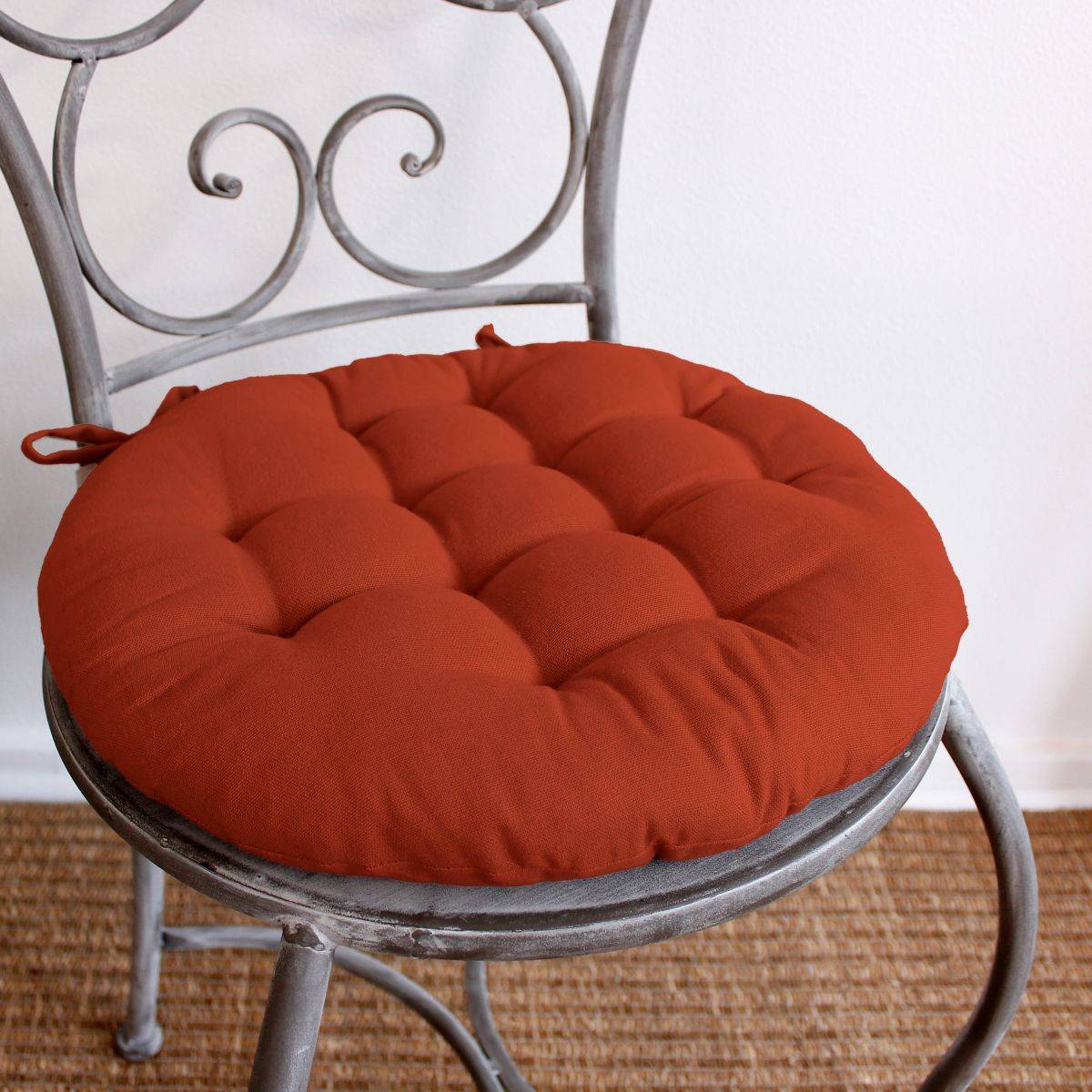 Enjoy Home - Galette de Chaise Piquée Uni "Panama" 38cm Terracotta - Image 2