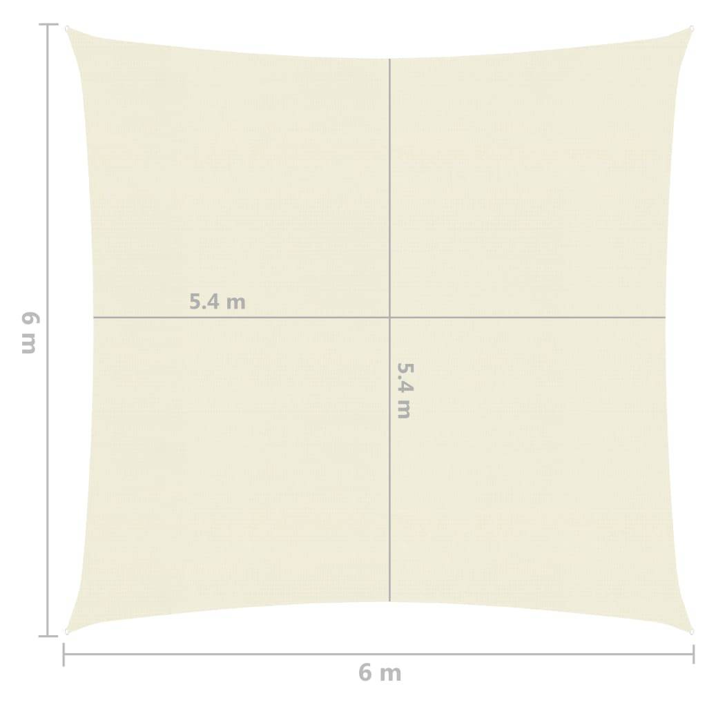 Helloshop26 - Voile d'ombrage 160 g/m² crème 6 x 6 m PEHD - Imagen 6