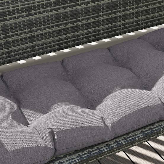 PANGIVO - Coussin de banc 105 x 46 x 12,5 cm, polyester gris, résistant à l'eau - PANGIVO - Image 7