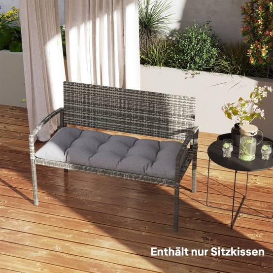 PANGIVO - Coussin de banc 105 x 46 x 12,5 cm, polyester gris, résistant à l'eau - PANGIVO - Image 6