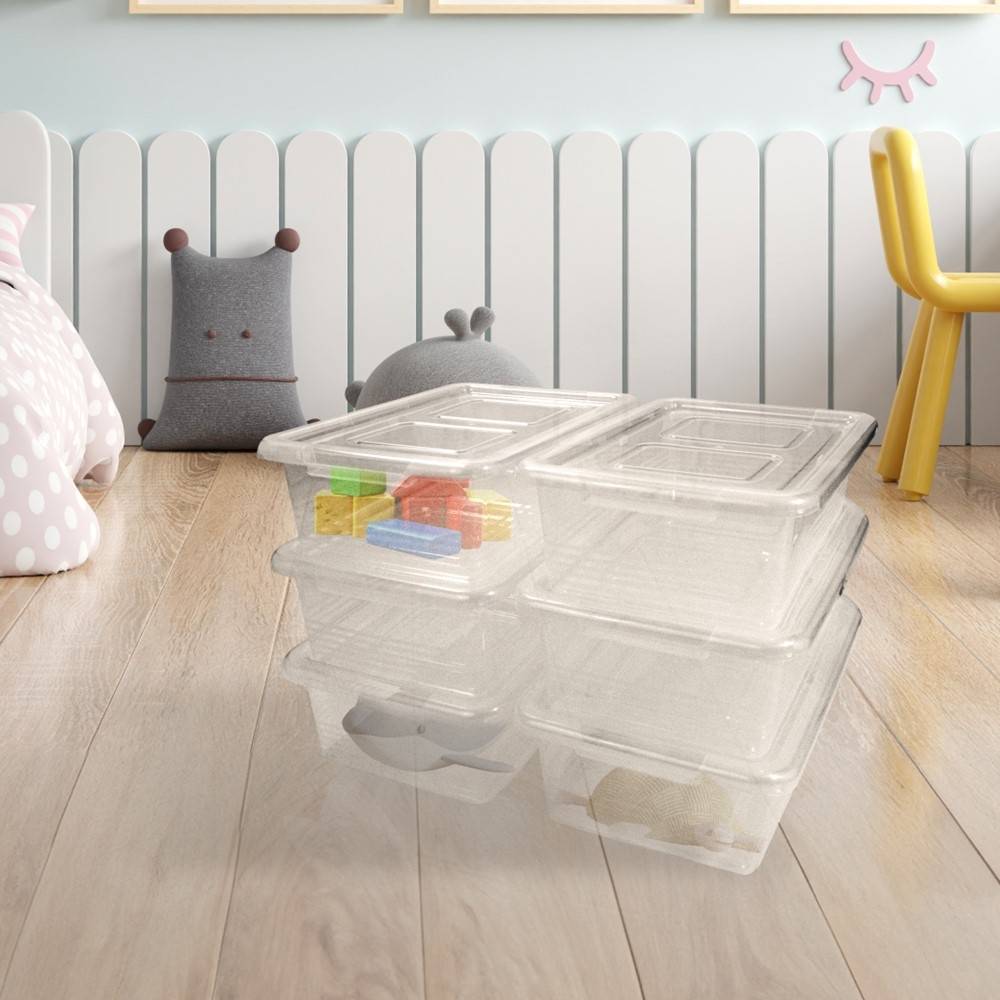 Lot de 6 boîtes en plastique 10L – Rangement pratique et empilable - FACILITYS - Image 4