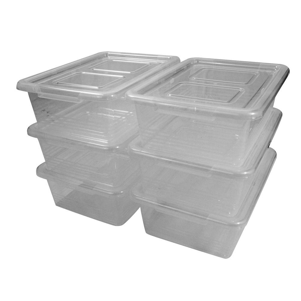 Lot de 6 boîtes en plastique 10L – Rangement pratique et empilable - FACILITYS - Image 1