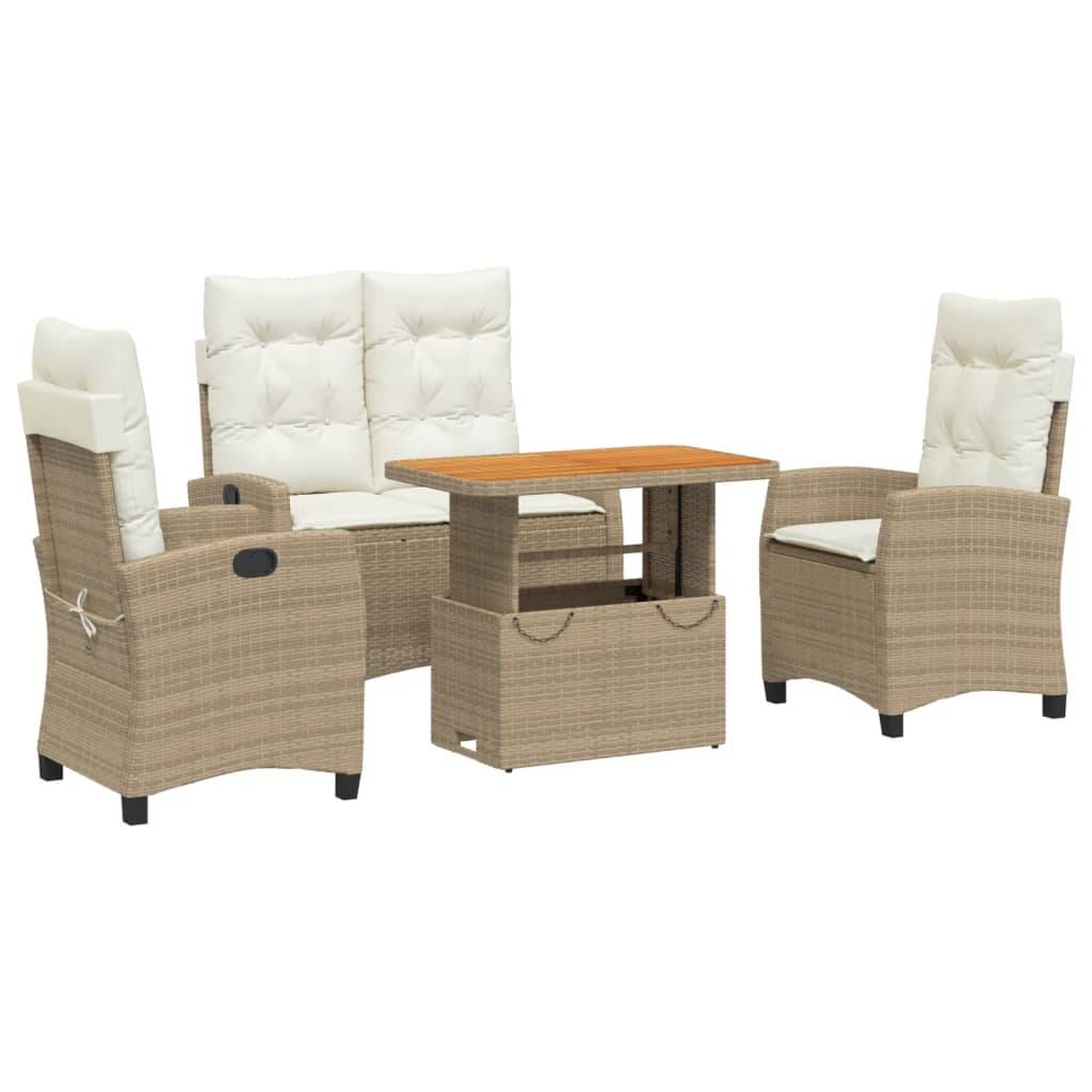ComfortXL - Salon de Jardin 4 Personnes Convertible : Table Basse à Table Haute, Sièges Relax Inclinables Beiges – ComfortXL Outdoor Living - Image 2