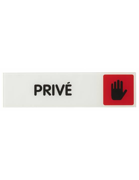 Plaque de signalisation Privé, plexiglass adhésif, 170x45mm - THIRARD - Image 1