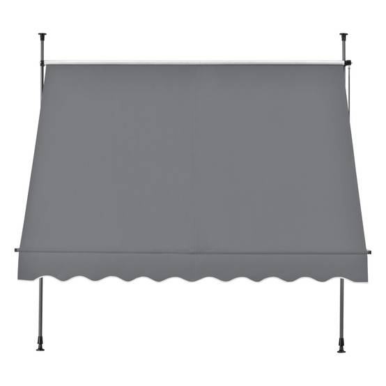 Store banne téléscopique acier polyester 300 x 120 x 200-300 cm gris ardoise - Image 3