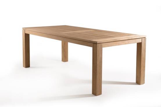 KIM - Table de jardin 6/8 personnes - DENVER 220 x 100 cm en bois Teck - Image 1