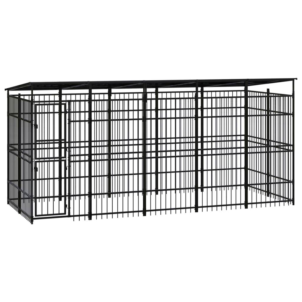 Vidaxl - Chenil d'extérieur avec toit pour chiens Acier 9,22 m² vidaXL 3097968 - Imagen 1