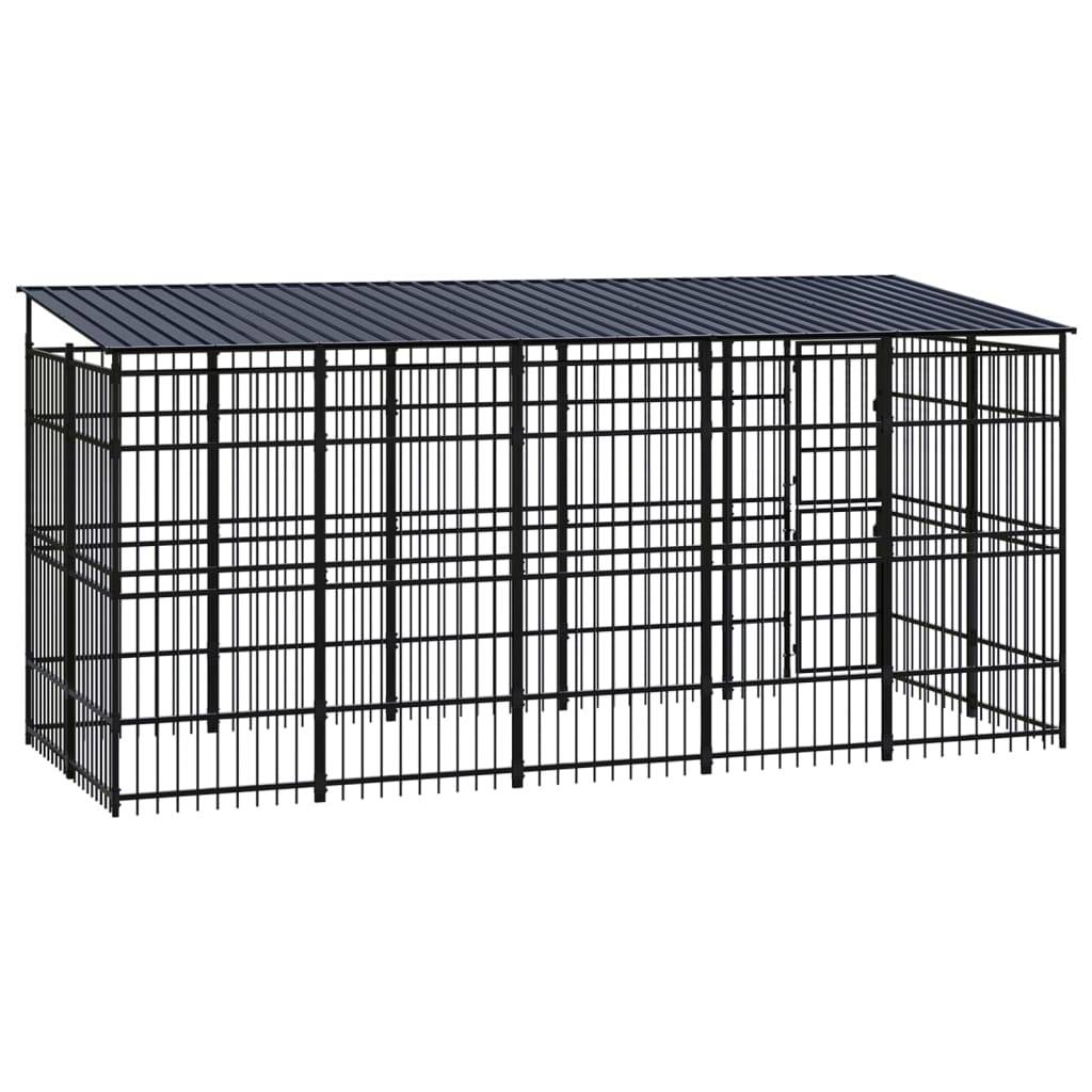 Vidaxl - Chenil d'extérieur avec toit pour chiens Acier 9,22 m² vidaXL 3097968 - Imagen 5