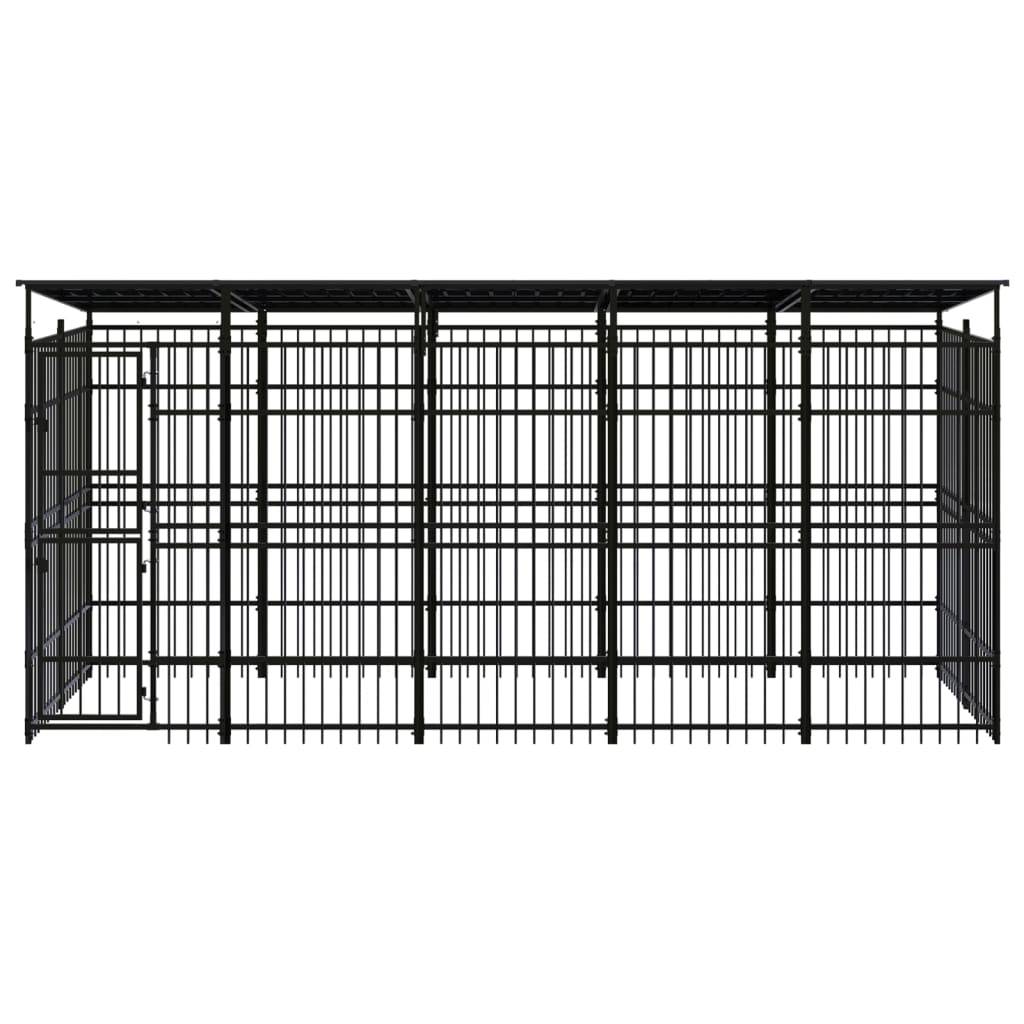 Vidaxl - Chenil d'extérieur avec toit pour chiens Acier 9,22 m² vidaXL 3097968 - Imagen 2