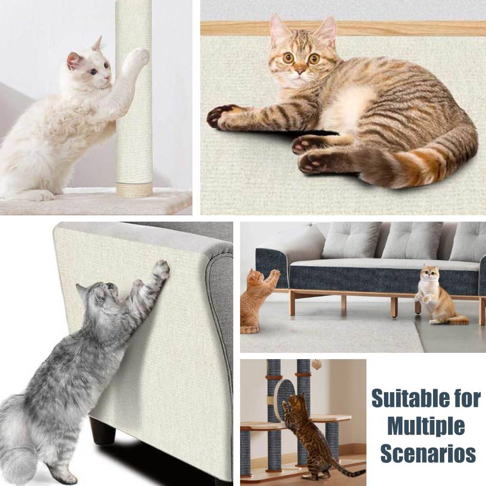 Griffoir pour chat autocollant , tapis de protection anti-griffures pour canapés, meubles, portes, murs, 30 x 100 cm (beige)-Lytech - Image 5