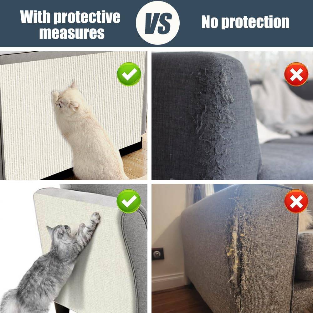 Griffoir pour chat autocollant , tapis de protection anti-griffures pour canapés, meubles, portes, murs, 30 x 100 cm (beige)-Lytech - Image 4