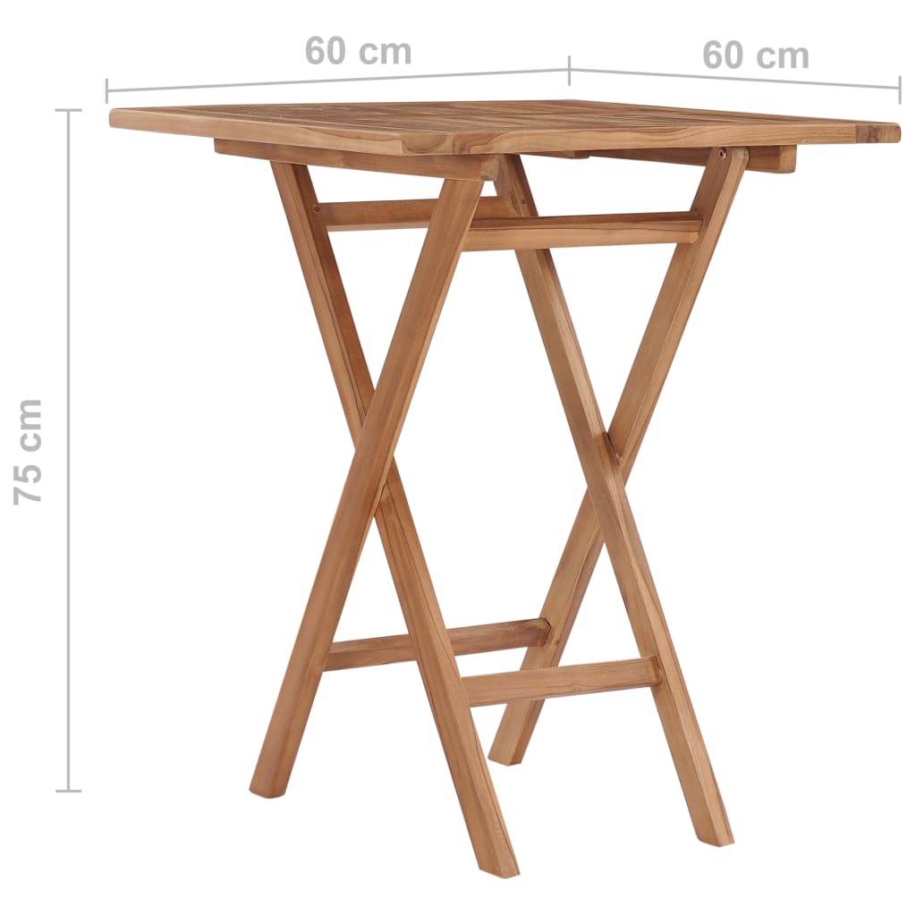 PANGIVO - Table pliable jardin bois de teck 60 x 60 x 75 cm, Poids :9.7kg - PANGIVO - Image 7