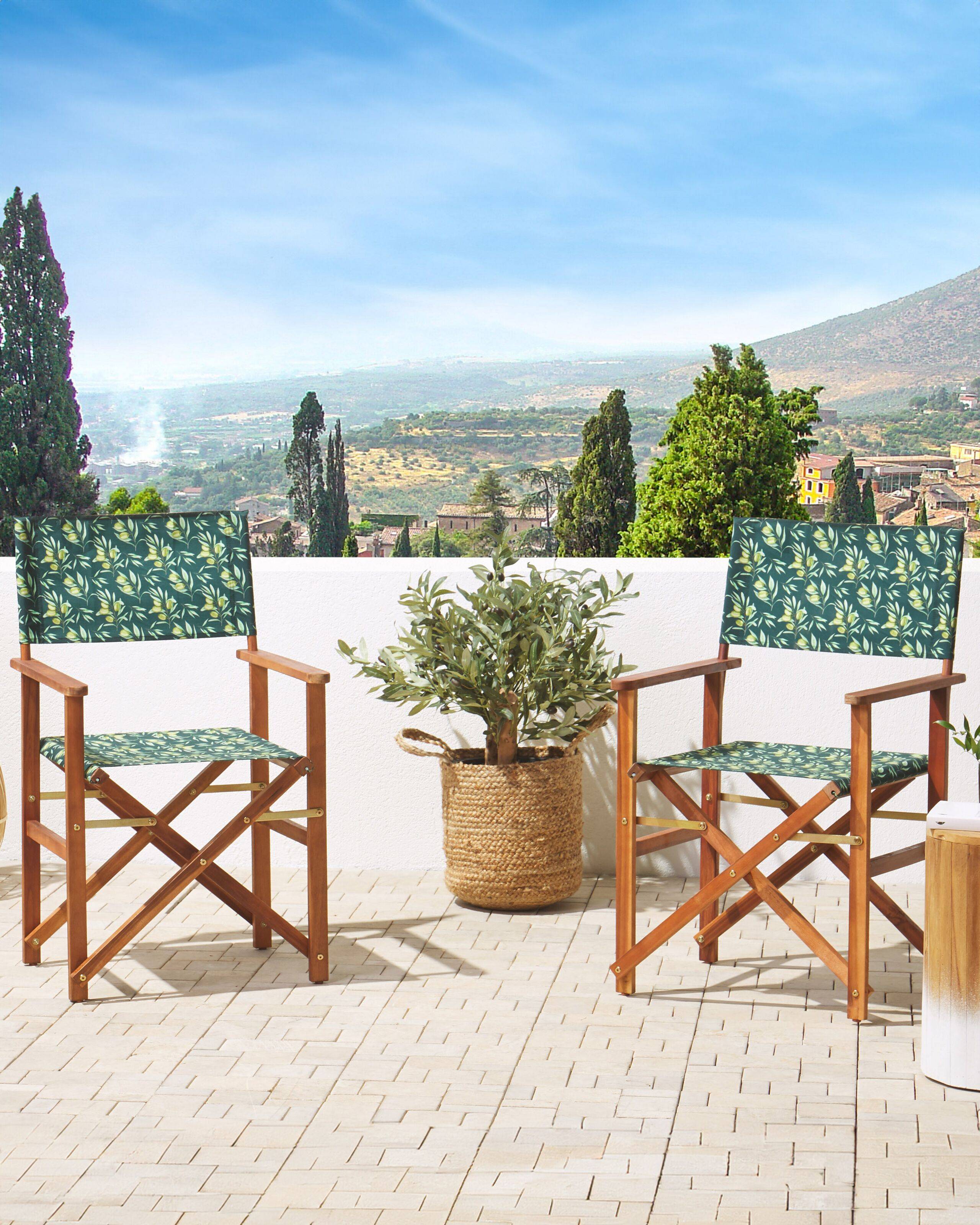 Beliani - Chaise de jardin Tissu Vert foncé CINE - 50x50x91- Beliani - Image 1