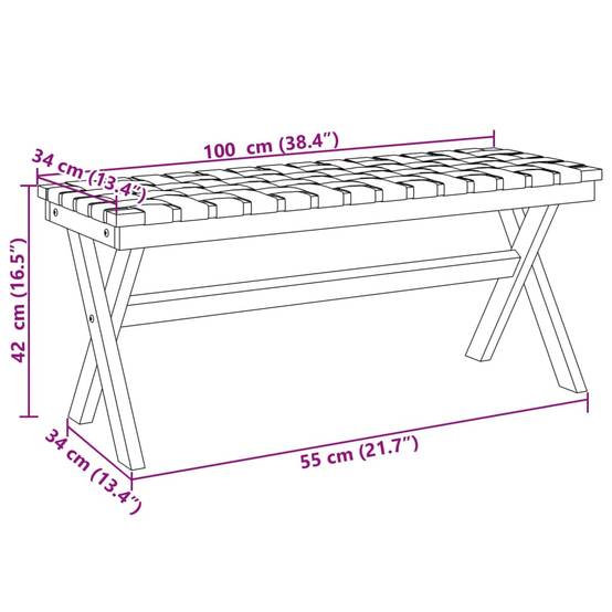Banc de jardin - Banc d'extérieur - Banquette bleu foncé bois massif d'acacia et tissu - Image 7