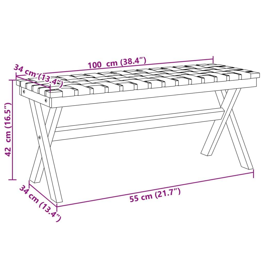 Banc de jardin - Banc d'extérieur - Banquette bleu foncé bois massif d'acacia et tissu - Image 7