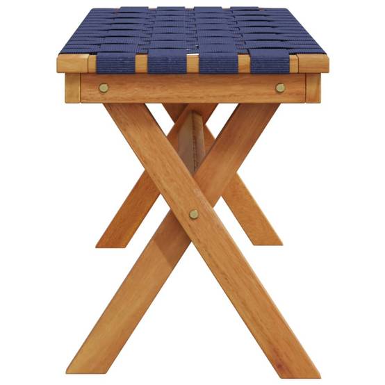 Banc de jardin - Banc d'extérieur - Banquette bleu foncé bois massif d'acacia et tissu - Image 4