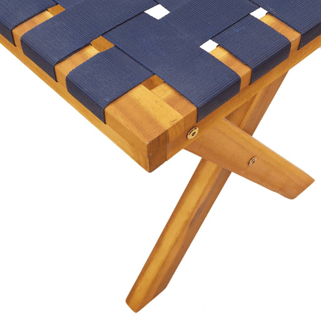 Banc de jardin - Banc d'extérieur - Banquette bleu foncé bois massif d'acacia et tissu - Image 6