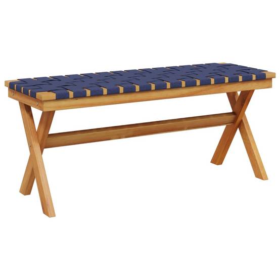 Banc de jardin - Banc d'extérieur - Banquette bleu foncé bois massif d'acacia et tissu - Image 1