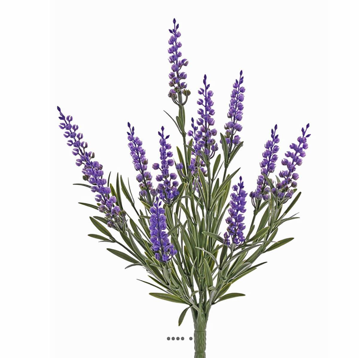 Artificielles - Piquet de fausse lavande H 35 cm pour extérieur Lavande anti-UV et anti feu - couleur: Lavande - Imagen 1