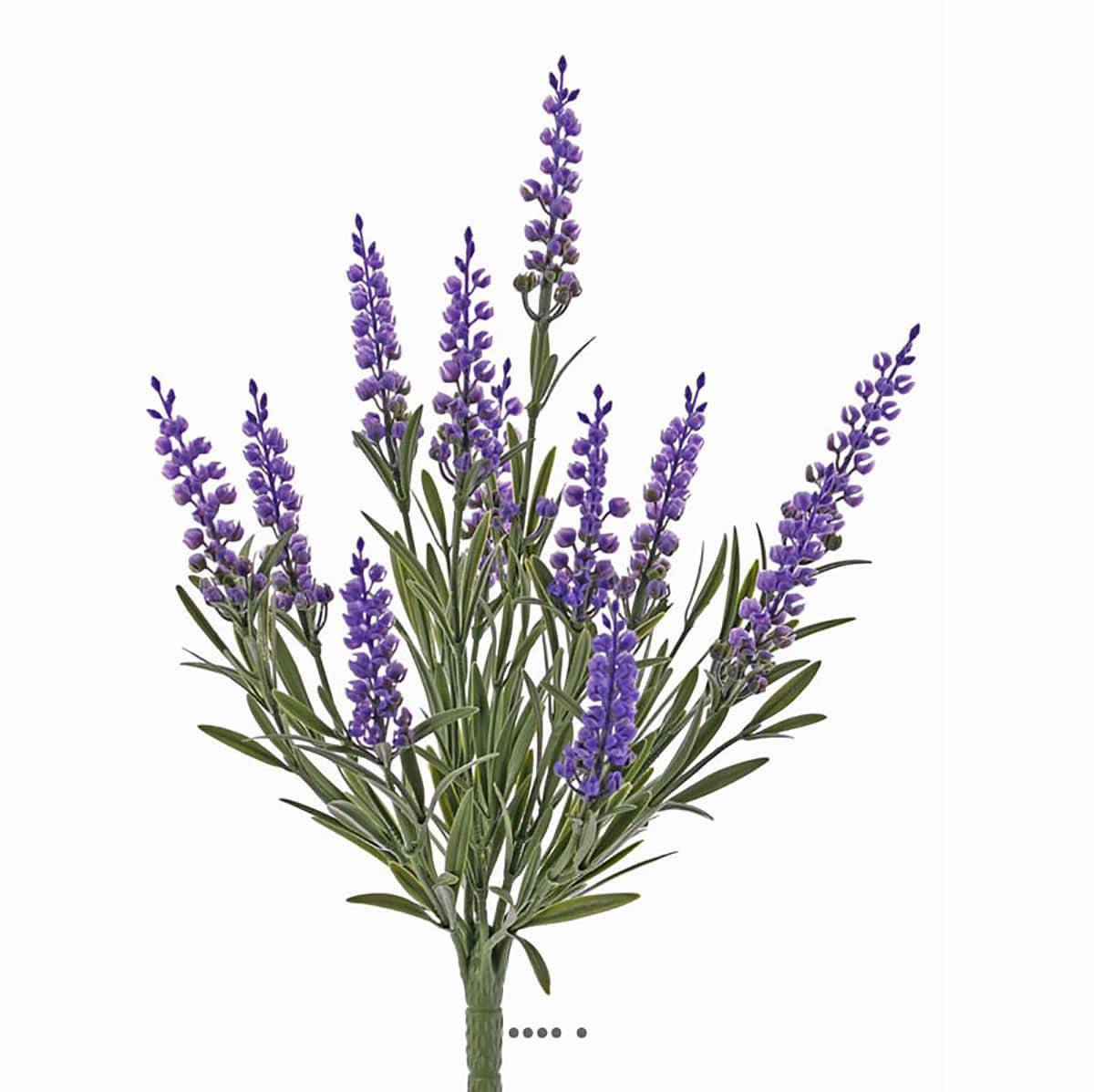 Artificielles - Piquet de fausse lavande H 35 cm pour extérieur Lavande anti-UV et anti feu - couleur: Lavande - Imagen 2
