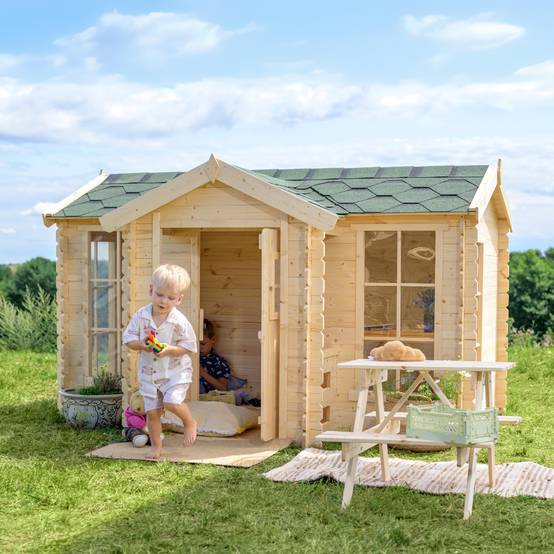 Timbela - Maison en bois pour enfants 241x187xH151cm / 2.63 m²- Maison de jeux pour l'extérieur - 19 mm d’épaisseur - Timbela M520 - Image 5