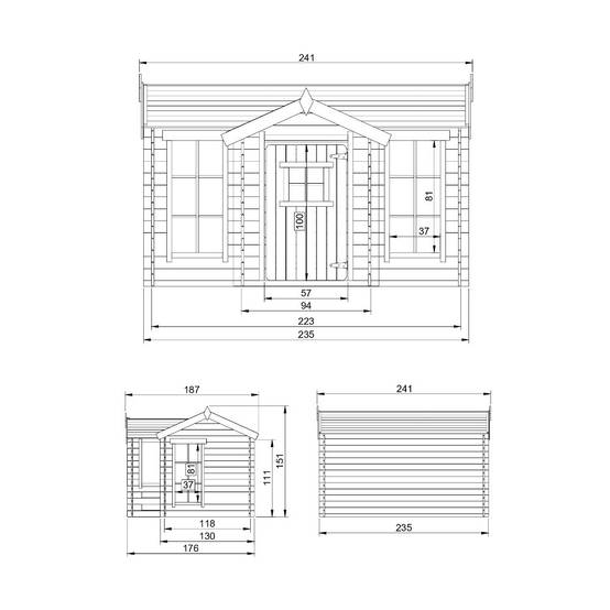 Timbela - Maison en bois pour enfants 241x187xH151cm / 2.63 m²- Maison de jeux pour l'extérieur - 19 mm d’épaisseur - Timbela M520 - Image 6