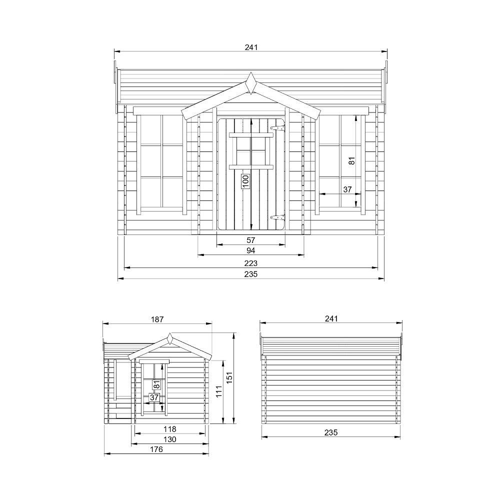 Timbela - Maison en bois pour enfants 241x187xH151cm / 2.63 m²- Maison de jeux pour l'extérieur - 19 mm d’épaisseur - Timbela M520 - Image 6