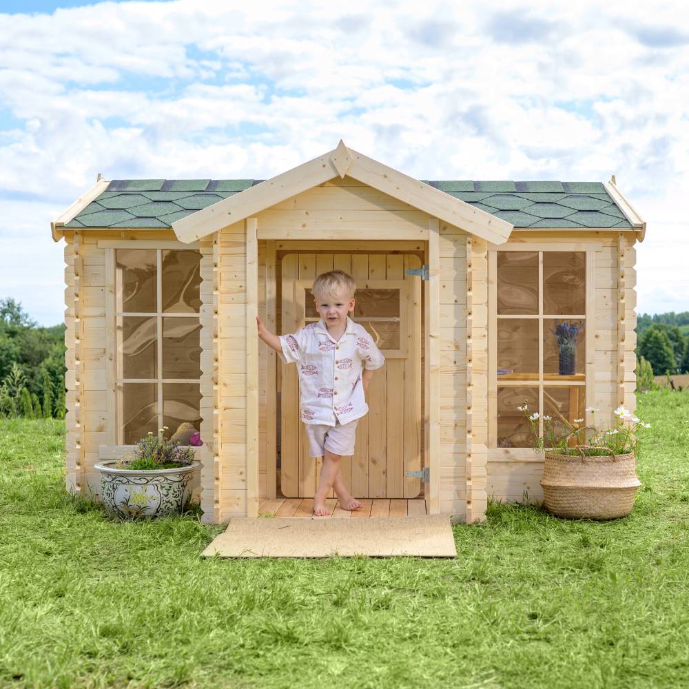 Timbela - Maison en bois pour enfants 241x187xH151cm / 2.63 m²- Maison de jeux pour l'extérieur - 19 mm d’épaisseur - Timbela M520 - Image 1