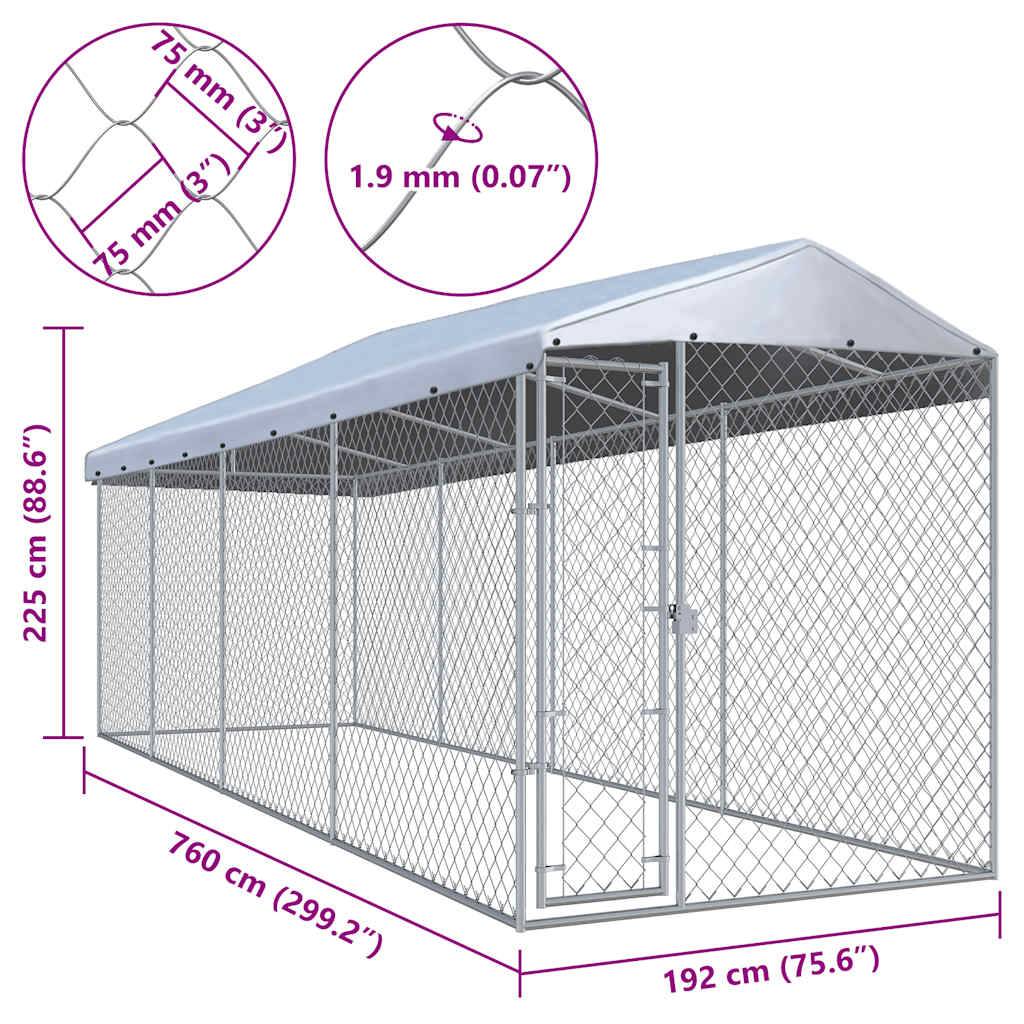 Vidaxl - Chenil extérieur avec toit pour chiens 760x190x225 cm vidaXL 145031 - Imagen 5