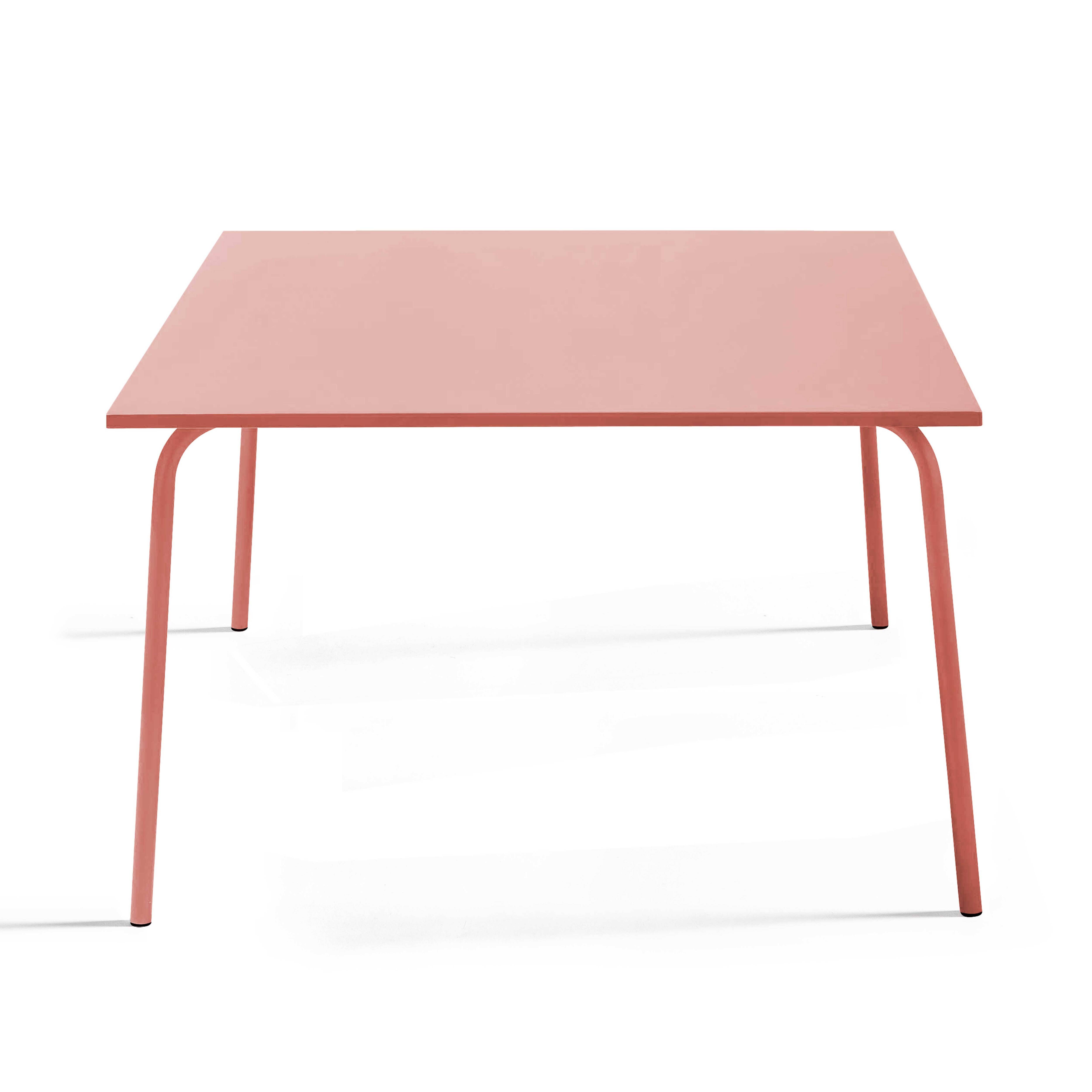 Oviala - Table de jardin carrée en acier 8 places 120 cm argile Palavas - Oviala - Imagen 5