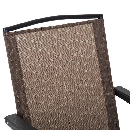 Salon de jardin acier textylène pour terrasse chaises pliantes marron - ComfortXL Outdoor Living - Image 9