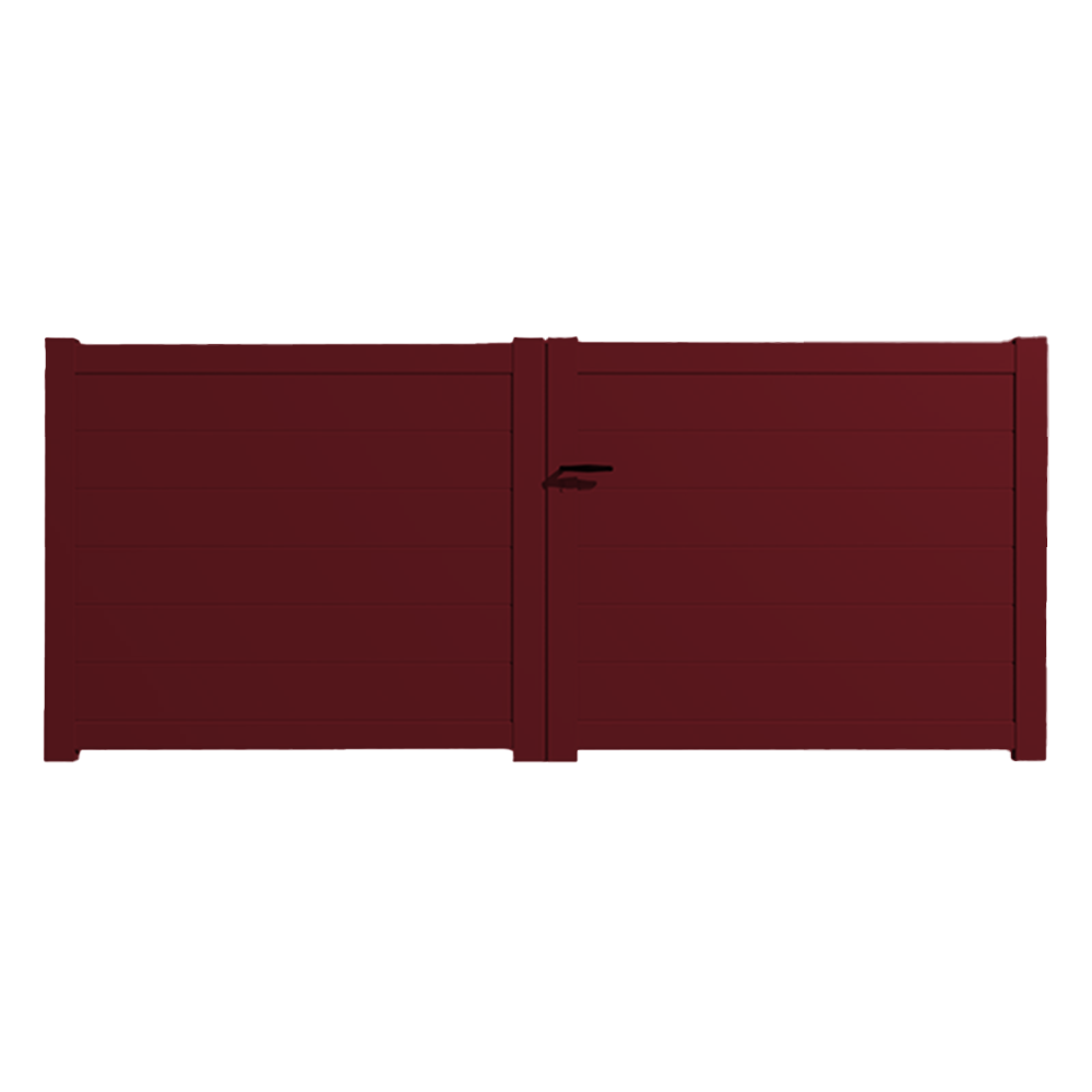 Portail Packit - Portail alu battant plein en kit dim. L.3500 (entre piliers) X H.1500 mm  Rouge (RAL 3004)