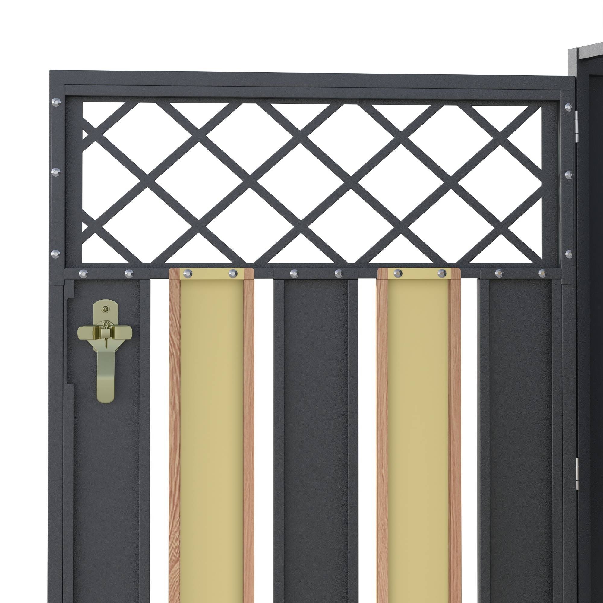 Cache-poubelle double acier galvanisé jardin couvercle hydraulique 132x80x118cm gris bois - ComfortXL Outdoor Living - Image 7
