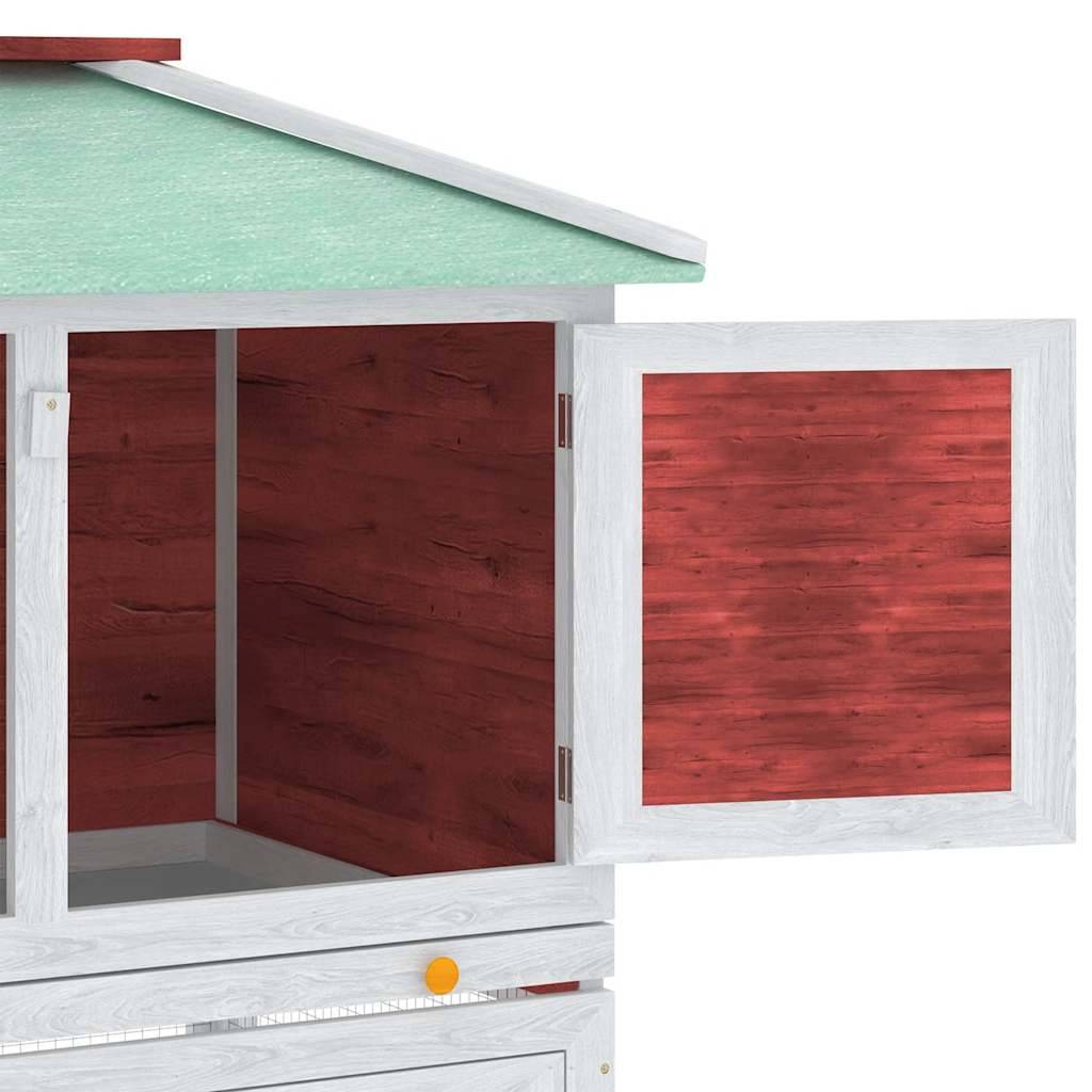 Vidaxl - Cage double pour animaux Rouge Bois vidaXL 170851 - Imagen 5