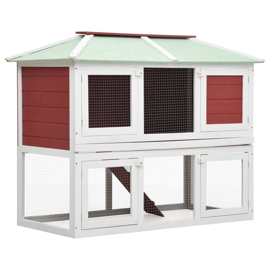 Vidaxl - Cage double pour animaux Rouge Bois vidaXL 170851 - Imagen 2
