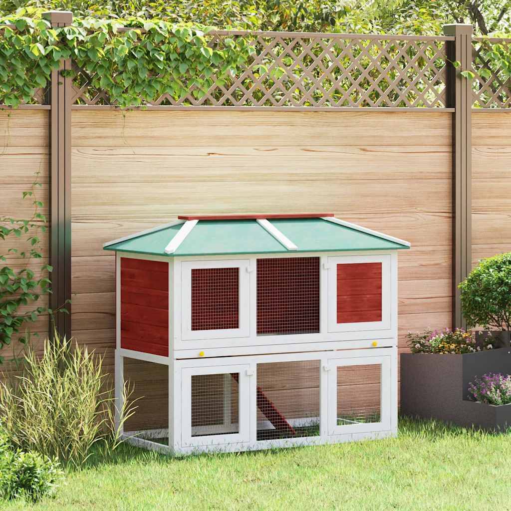 Vidaxl - Cage double pour animaux Rouge Bois vidaXL 170851 - Imagen 1