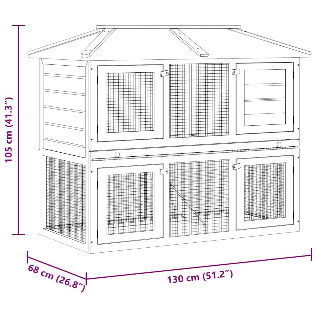 Vidaxl - Cage double pour animaux Rouge Bois vidaXL 170851 - Imagen 3
