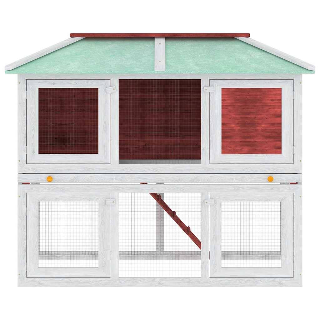 Vidaxl - Cage double pour animaux Rouge Bois vidaXL 170851 - Imagen 8