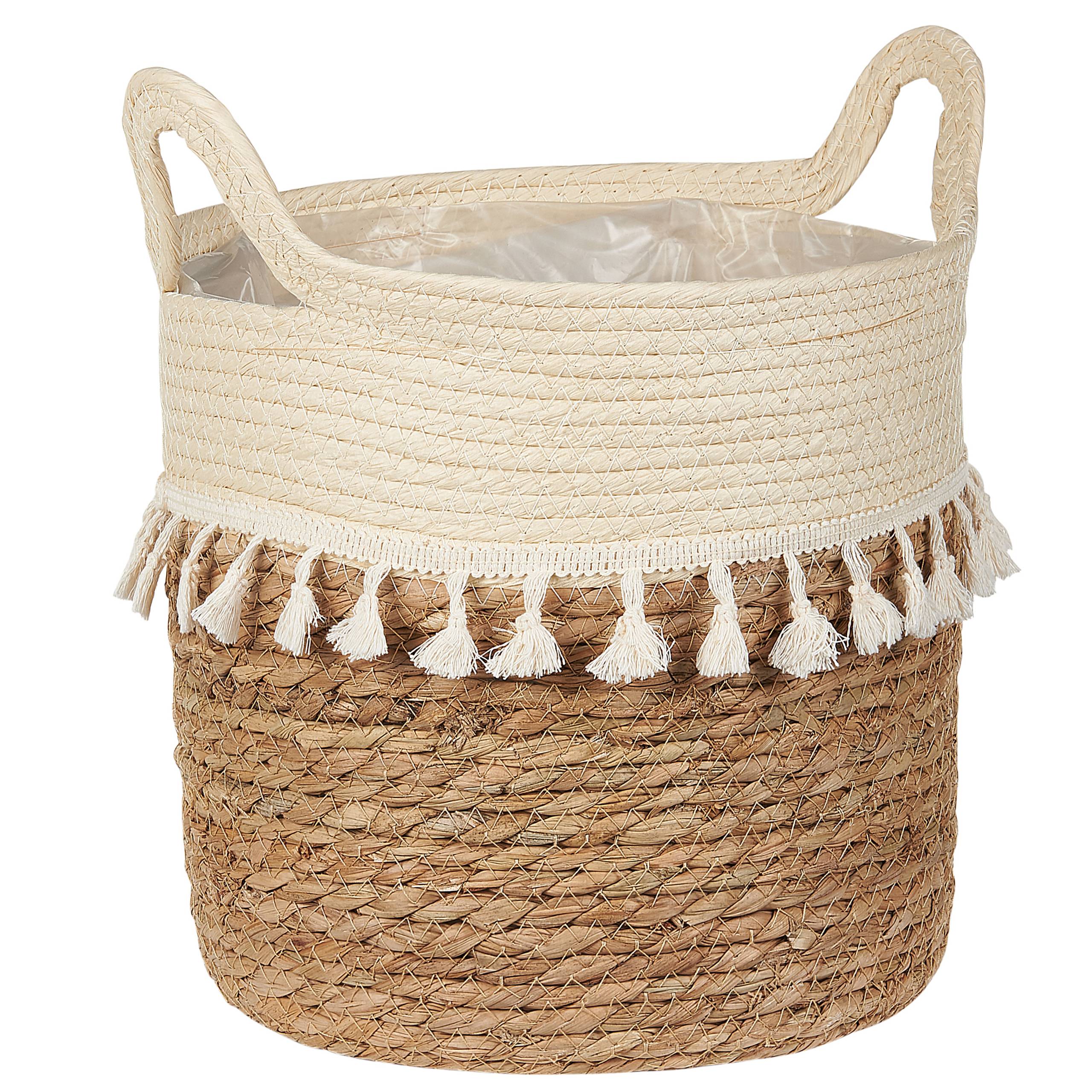 Beliani - Lot de 2 Paniers à Plantes Pots de jardinière en Herbier Marin Naturel Beige pour l'Intérieur Style Boho - Imagen 4