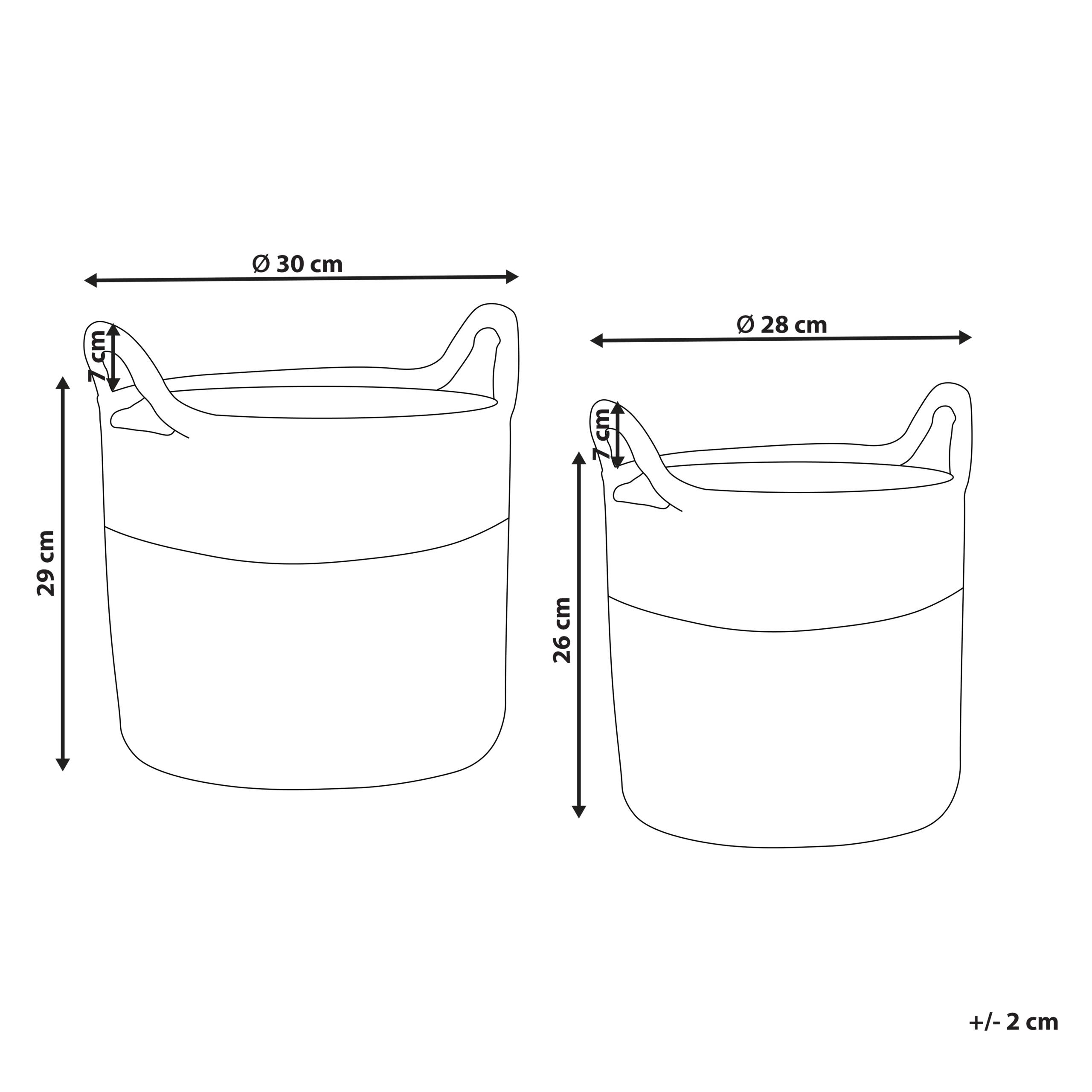 Beliani - Lot de 2 Paniers à Plantes Pots de jardinière en Herbier Marin Naturel Beige pour l'Intérieur Style Boho - Imagen 3