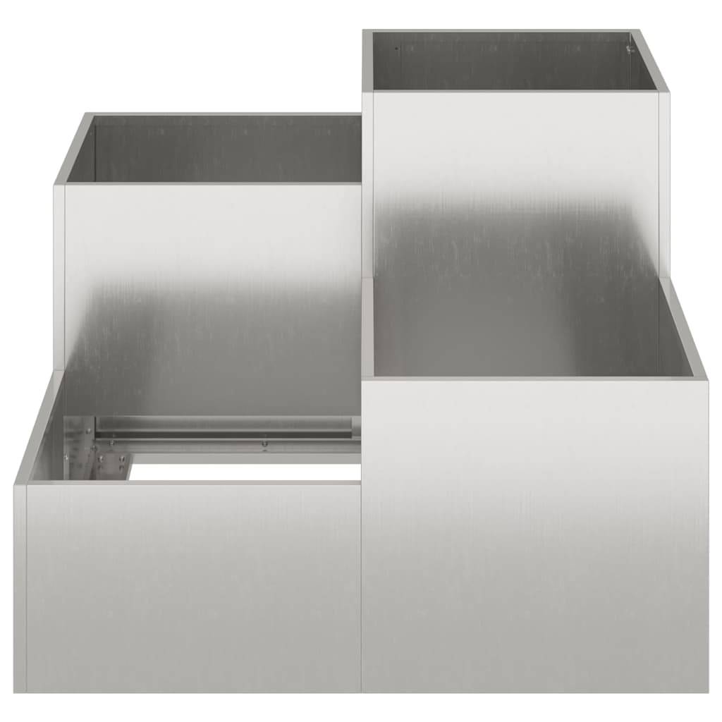 Cache-pot | Bac à fleurs de jardin Argent 100 x 100 x 60 cm Acier inoxydable - Image 5