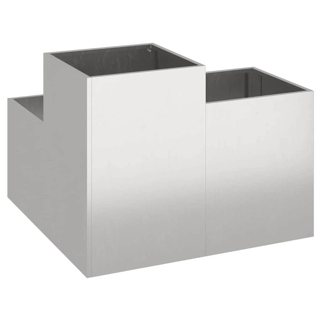 Cache-pot | Bac à fleurs de jardin Argent 100 x 100 x 60 cm Acier inoxydable - Image 7